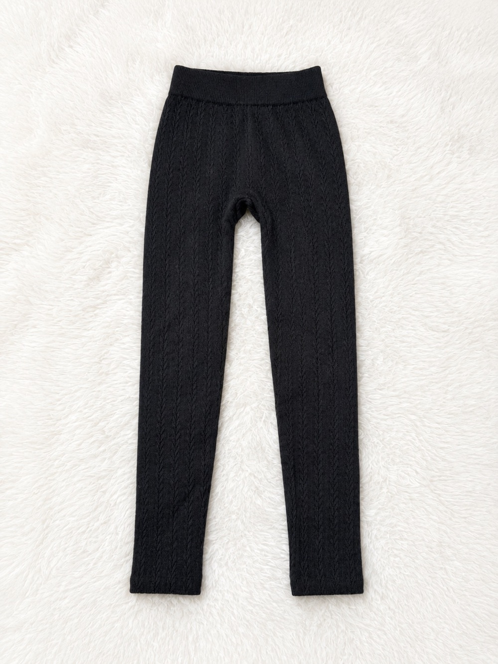 Falls Creek Girls Black Cable Knit Leggings Size L 10/12